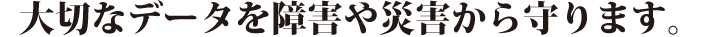 大切なデータを障害や災害から守ります。
